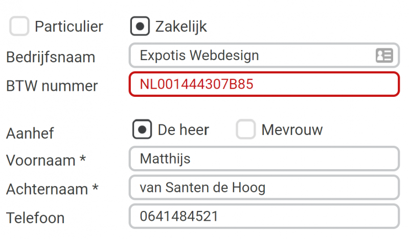 Het Expotis Webshopsysteem heeft een automatische validatie van BTW nummers gekregen. Vooral bij zakelijke internationale bestellingen is het belangrijk dat je klant een correct BTW nummer invult.